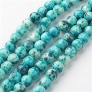  Ocean white jade perler. 8 mm.